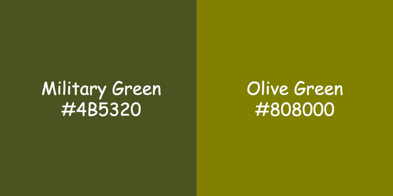 Discover the Differences: Military Green vs Olive Green Color Military Green vs Olive Green Color