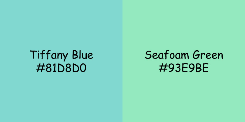 Tiffany Blue vs Seafoam Green: Color Comparison Tiffany Blue vs Seafoam Green