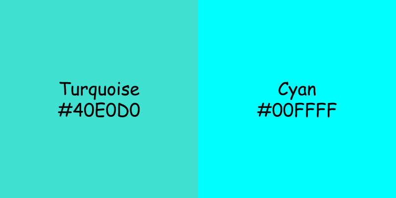 Cyan vs Turquoise Color: Use Cases in Design and Fashion Cyan vs Turquoise Color